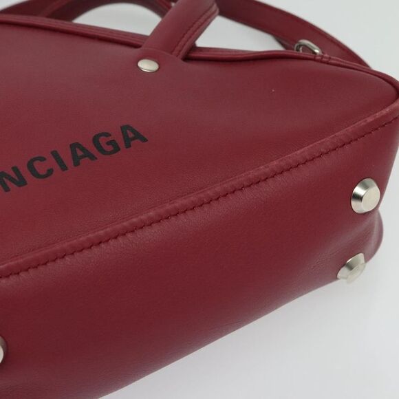 Balenciaga Triangle Duffle Bag Leather Red Leather Handbag - Picture 9 of 16